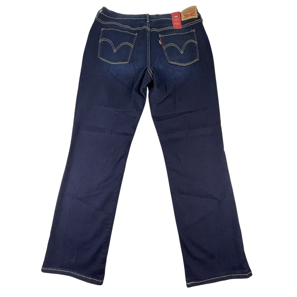 Levi's Jeans Women 14S Blue 505 Straight Mid Rise Dark Wash Stretch Denim NWT - Picture 11 of 11